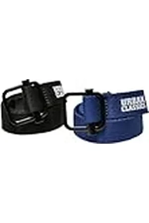 Urban classics Unisex Industrial Canvas Kids 2-Pack Bält, Svart/Blå, One Size, Svart/blå, En Storlek