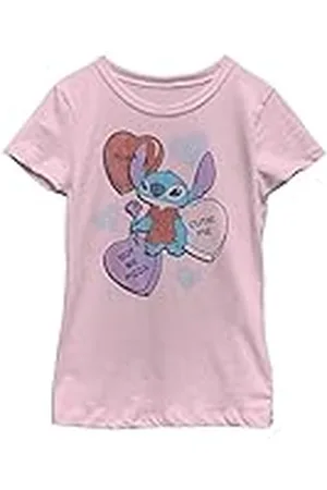Disney Lilo & Stitch hjärta pizza flicka solid crew t-shirt, , XS
