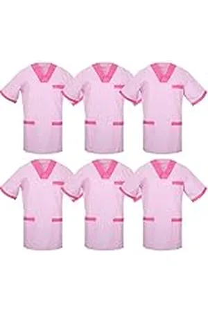 MISEMIYA 6-817 förpackning x 6 st – medicinska uniformer unisex topp sjuksköterska sjukhus arbetskläder, , XXL
