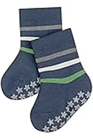 Falke Unisex babytofflor, flerfärgade ränder, bomull, 1 par, (Light Denim 668), 62–68, , 62-68