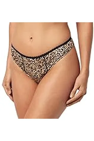 Haute Pression Lätta flödande leopardstringtrosor för kvinnor med elastisk spets i svart midja, Ref LYS T38, absorberande och återanvändbar, , 36
