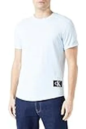 Calvin Klein Jeans Herr emblem uppvikbara ärmar S/S stickade toppar, , S