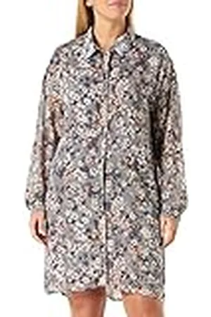 Kaffe Damskjorta klänning tunic tryckt långärmad lös shorts, , 34