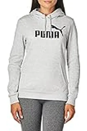 PUMA Essentials logotyp fleece huvtröja sweatshirt med huva, , L
