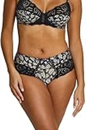 Sans Complexe Shorty modell Amelie Print, med grafisk spets, på baksidan ett mycket trendigt tryck, för dam, JBP tulpaner tryck svart, 42-44, , 40/42