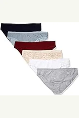 Amazon Kvinnors bomull bikini trosor underkläder (finns i plusstorlek), paket med 6, , 2X