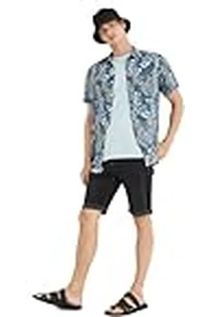 Koton Bermuda för män, vikta ben, knäppt ficka, detaljerade bomullsshorts, , 33