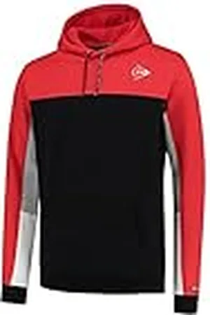 Dunlop Dunlop Unisex Essentials Hooded Sweat Tennis Shirt, röd/svart, L, Röd/svart, L