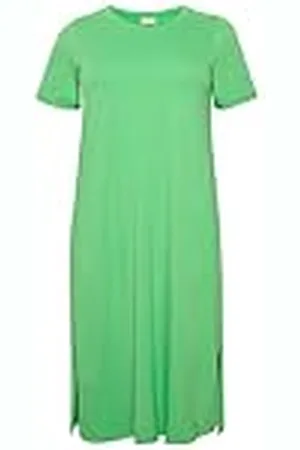 Kaffe Plus-size dam maxiklänning T-shirt klänning kortärmad rund hals, , M Stor