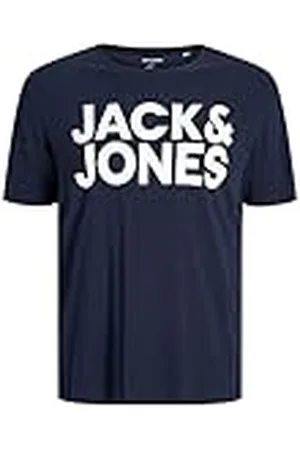 JACK & JONES Pack 2 Plus Size T-shirts Rund Hals Tryck Design Logo Oversize, , 4XL