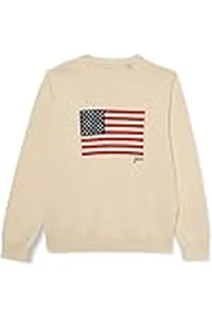 GANT Unisex barn flagga stickad C-hals tröja, , 158-164