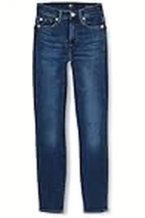 7 for all Mankind Dam Hw Skinny Slim Illusion Highline med Embellished Squiggle jeans, , 27W x 27L