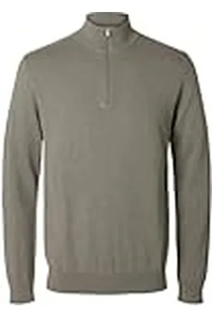 SELECTED SELETED HOMME Herr Slhberg halv dragkedja cardigan Noos stickad tröja, , XL