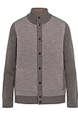 Hackett Herr Jcqd/Nylon Panel Fzip Cardigan, , XL