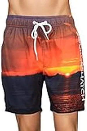 Crosshatch Shelford badshorts för män, strandsolnedgång tryck design badbyxor, perfekt för sommarsemester, surfing, segling och andra sportaktiviteter