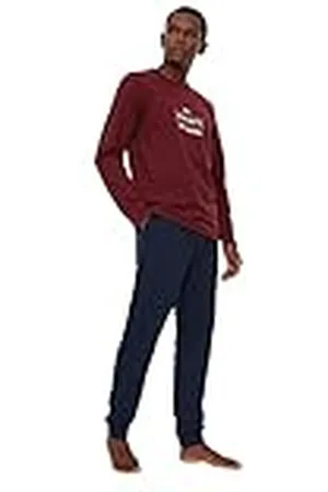 Trendyol Herr grafisk stickad t-shirt byxor pyjamasset, , 2XL, , XXL