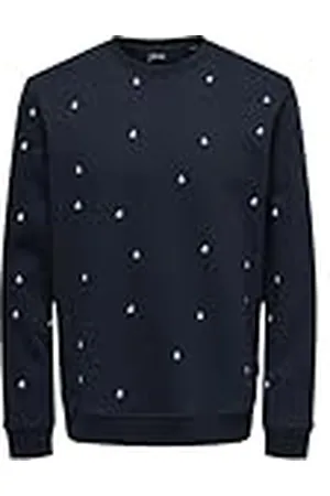 Only & Sons Onsdave Reg AOP Crew Neck Sweat Cs Sweatshirt, , XXL