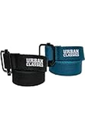 Urban classics Unisex Industrial Canvas Kids 2-Pack Bält, Svart/Grön, One Size, Svart/grön, En Storlek