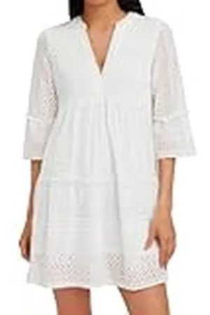 VERO MODA Kvinnlig tunika spets dekorerad v-ringad, , S
