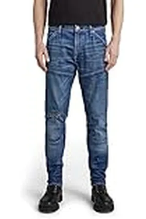 G-Star RAW Herr 5620 3D zip knä skinny jeans, blå (bleknar vatten C051-D336), 31 W/32 L