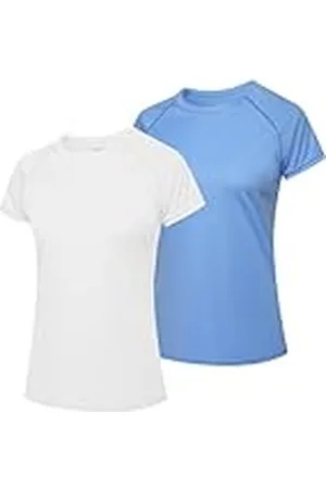 MEETWEE Badtröjor för kvinnor, kortärmad t-shirt, atletisk vardaglig topp, snabbtorkande, UPF 50+ löpning, surfning, träning, yoga, sol t-skjortor, , S