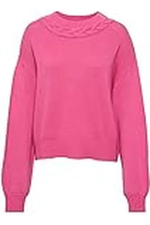 Kaffe Dam stickad pullover Oversize fit hip längd långa ärmar Crew Neck