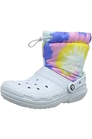 Crocs Unisex Classic fodrade Neo puff batikstövel, Mineralblå, 43/44 EU
