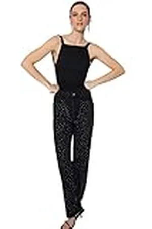 Trendyol Dam Regular Standard Square Krage Tyg Bodysuit Skjorta Dam, , 38
