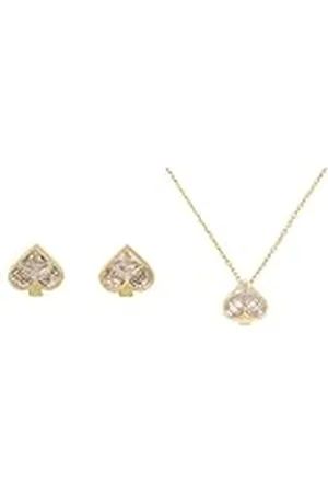 Kate Spade So Spade Studs & Pendant, Clear/Gold