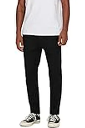 Only & Sons Sweatbyxa för män ONSLINUS Crop LIN – Tapered Fit – XS S M L XL XXL, , XXL