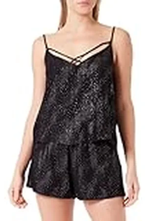Koton Dam mönstrad bindning detalj spaghetti strappy pyjamas topp skjorta, , 38