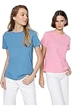 Trendyol Kvinnors 100% bomull Suprem Bike Collar 2-pack stickad t-shirt, XL