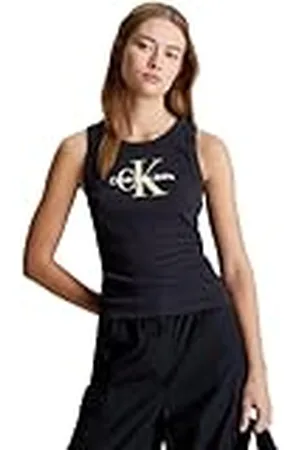 Calvin Klein Jeans dam arkivmonolog ribbade linnen, , L