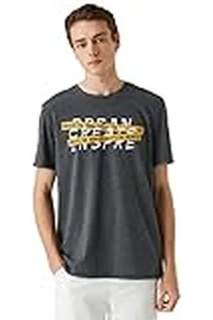 Koton Herr slogan tryck t-shirt rund hals ärmel, , S, , S