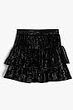 Koton Flickor sammet ruffled lager elastisk midja kjol, , 11-12 Jahre