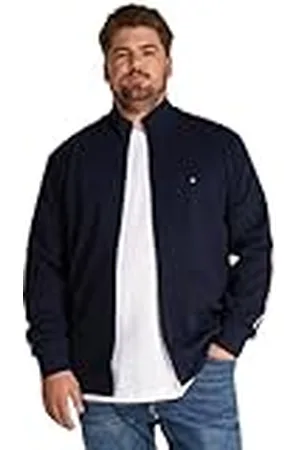 Tommy Hilfiger Herr BT-GLOBAL RANDIG STAND COLLAR-B MW0MW39935 tröja med dragkedja, blå, 5XL, , 5XL stor