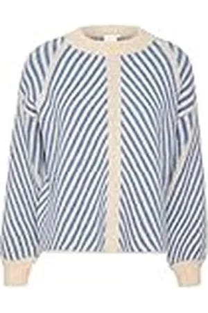Kaffe Dam pullover vanlig passform långa ärmar Crew Neck randig stickad, , M