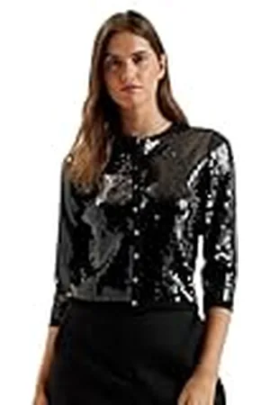 Ted Baker WMK-SABRNHA-paljett långärmad beskuren cardigan , , 32 SE