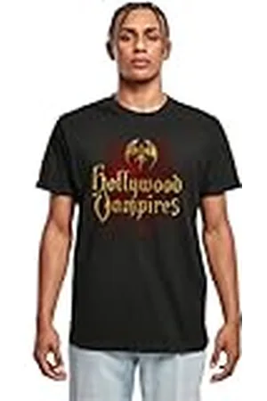 Merchcode Hollywood Vampires T-shirt för män – Bat Logo Drips T-shirt, normal passform, bomull 100 percent, XL, , XL