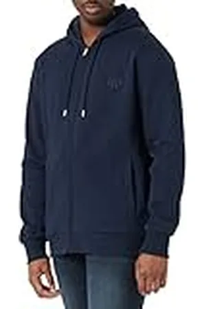GANT Herr Reg Tonal Shield huvtröja med full dragkedja, , XXL
