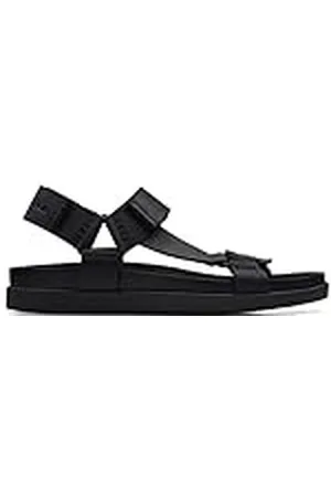 Clarks Herrar Sunder Range Sandal, Black Leather, 41 EU, , 41 EU