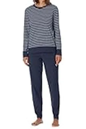 Schiesser Damen Schlafanzug Set Shirt langarm mit langer Schlafhose - Nachtwäsche