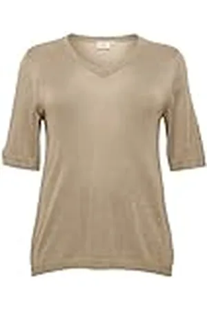 Kaffe Plus-size pullover metallisk tyg avslappnad passform V-hals