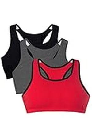 Fruit Of The Loom Sport-BH för kvinnor, röd med svart/antracit/svart, storlek 36