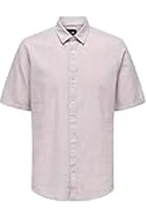 Only & Sons Only&Sons Skjorta Kortärmad Linne Män Onscaiden SS Solid LinenShirt Noos 22009885, , L