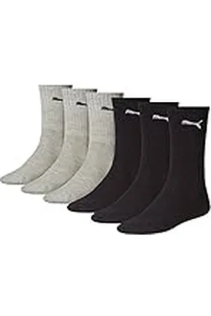 PUMA Unisex Cush Crew sportstrumpor (6-pack), svart/grå, 73 EU