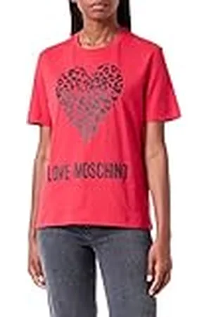 Moschino T-shirt med normal passform, korta ärmar med maxi animalier hjärta och logotyp, , 48