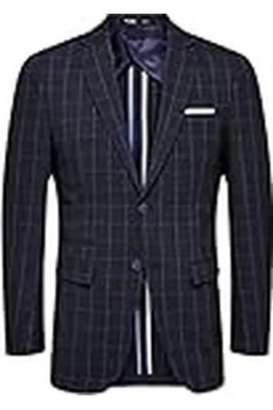 SELECTED Man blazer rutig linne, , 50