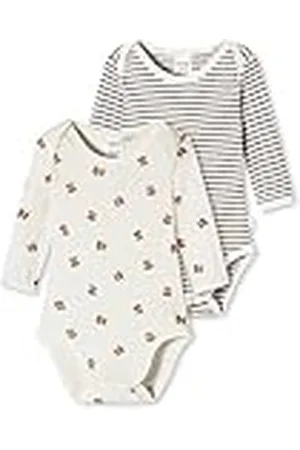 Schiesser Unisex baby 2-pack bodies långärmad ekologisk bomull småbarn underkläder set, blandade 1, 62, , 62 cm