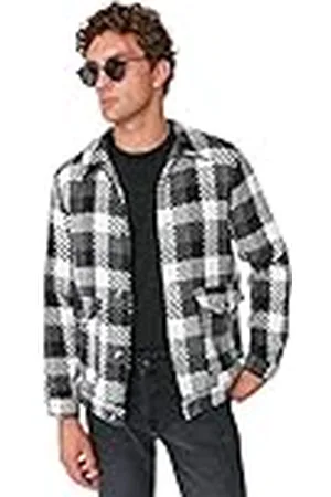 Trendyol Herr skjorta krage rutig vanlig vinterjacka rock, , L, , L